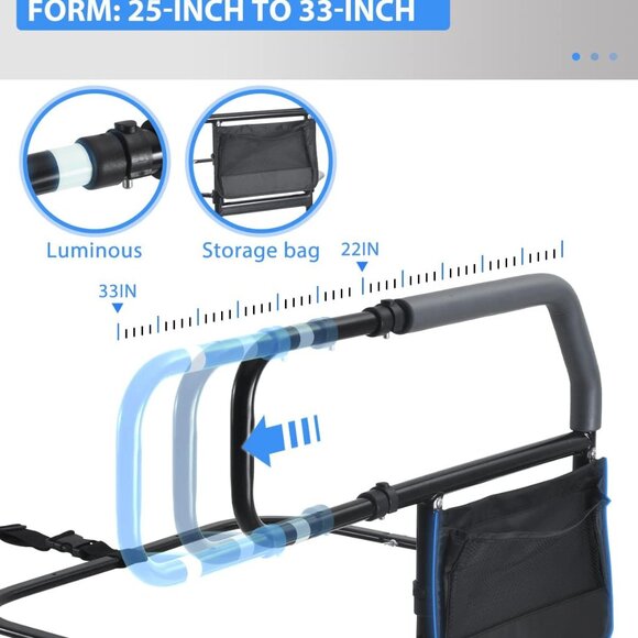 Bed Assist Grab Bar Handle with Storage Pocket - Picture 5 of 8
